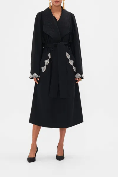 CAMILLA QUILTED COLLAR WOOL COAT WITH VEST DETAIL MAGIC IN THE MANUSCRIPTS