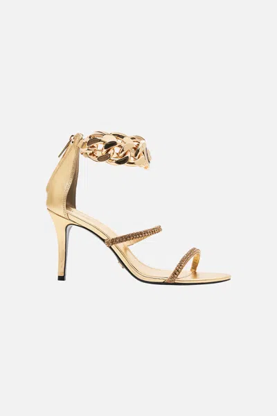 CAMILLA SASKIA CHAIN ANKLET HIGH HEEL SANDAL GOLD