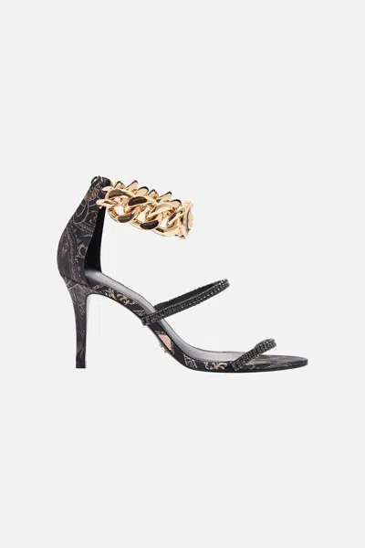 CAMILLA SASKIA CHAIN ANKLET HIGH HEEL SANDAL NOUVEAU NOIR
