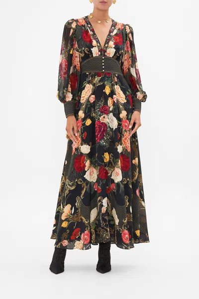 CAMILLA SHAPED WAISTBAND DRESS WITH GATHERED SLEEVES MAGIC IN THE MANUSCRIPTS
