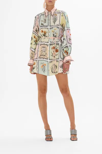 CAMILLA SHIFT SHIRT DRESS LONG LIVE LETTERPRESS