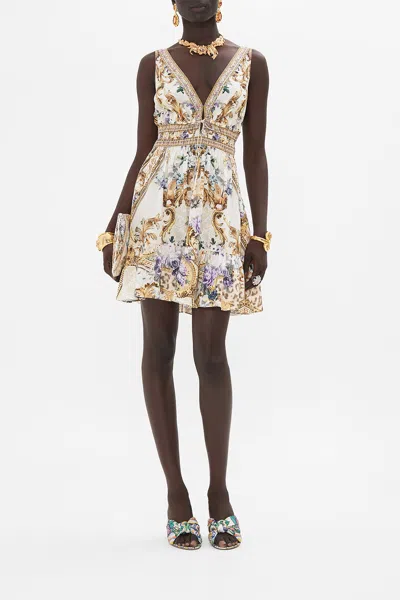 CAMILLA SHIRRED WAIST DETAIL MINI DRESS PALAZZO PLAY DATE