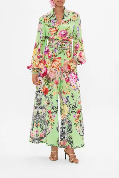 CAMILLA SHIRRED WAIST PANT PORCELAIN DREAM