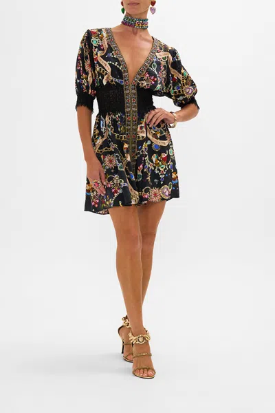 CAMILLA SHIRRED WAISTBAND MINI DRESS HAPPILY EVER AFTER