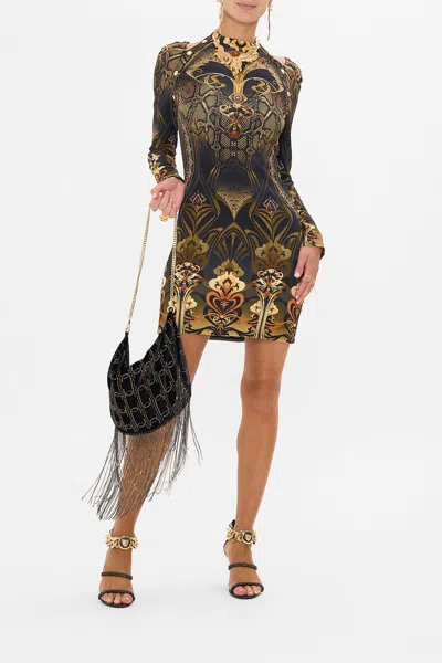 CAMILLA SHORT CUT OUT SHOULDER JERSEY DRESS NOUVEAU NOIR