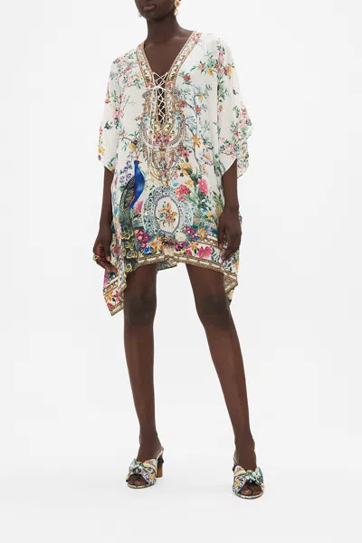 CAMILLA SHORT LACE UP KAFTAN PLUMES AND PARTERRES