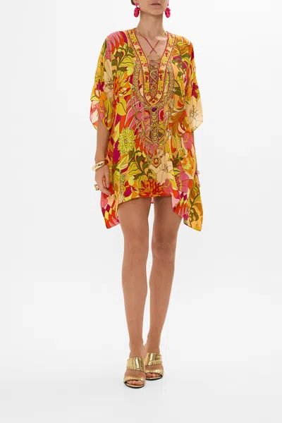 CAMILLA SHORT LACE UP KAFTAN THE FLOWER CHILD SOCIETY