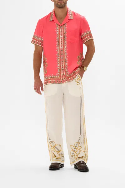 CAMILLA SHORT SLEEVE CAMP COLLARED SHIRT SHELL GAMES