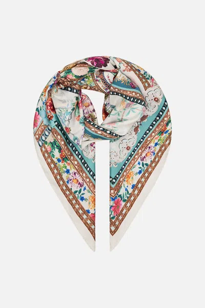 CAMILLA SILK SQUARE SCARF PLUMES AND PARTERRES