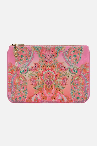 CAMILLA SMALL CANVAS CLUTCH TEA WITH TUSCHINSKI