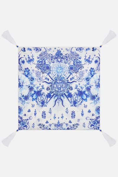 CAMILLA SMALL SQUARE CUSHION IMMORTAL INK