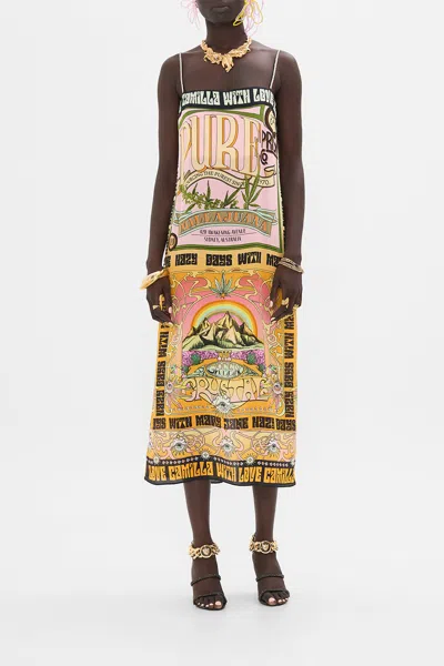 CAMILLA SQUARE NECK MIDI DRESS LETS CHASE RAINBOWS