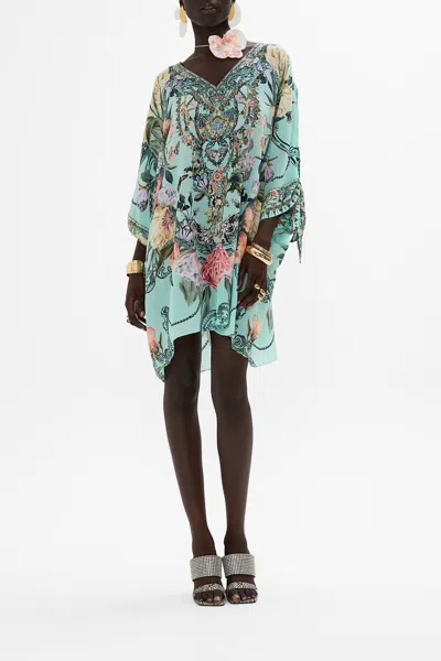 CAMILLA TIE SLEEVE SHORT V NECK KAFTAN PETAL PROMISE LAND