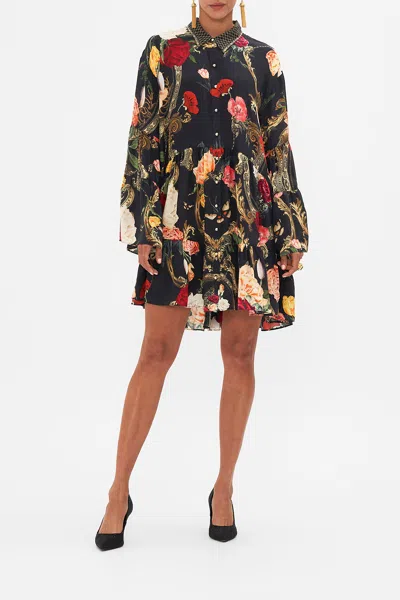 CAMILLA TIERED DRESS WITH COLLAR MAGIC IN THE MANUSCRIPTS