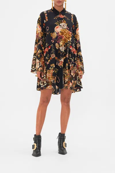 CAMILLA TIERED DRESS WITH EMBROIDERED COLLAR STITCHED IN TIME