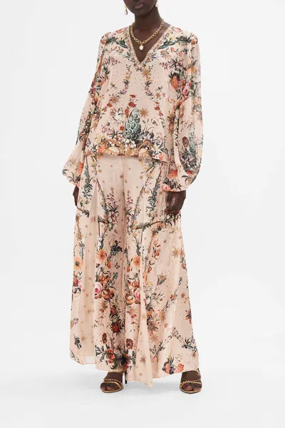 CAMILLA V-NECK BLOUSON SLEEVE BLOUSE ROSE GARDEN REVOLUTION