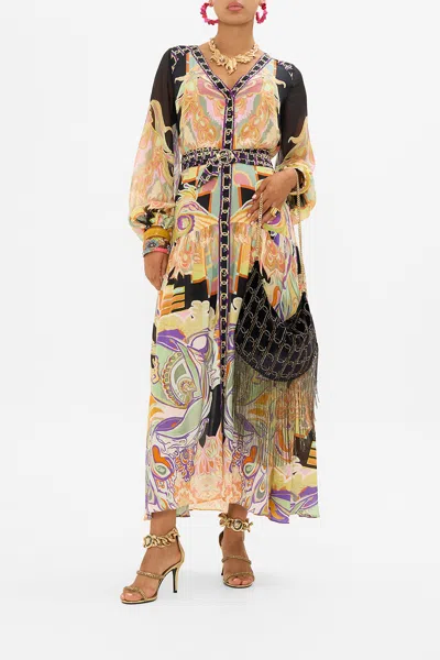 CAMILLA V NECK DRESS WITH BELT CLUB CINEMANIA