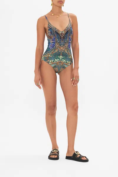CAMILLA V NECK UNDERWIRE ONE PIECE FAN DANCE