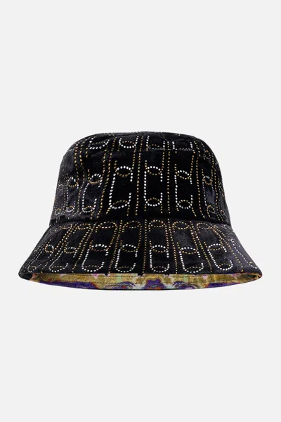 CAMILLA VELVET BUCKET HAT SOLID BLACK