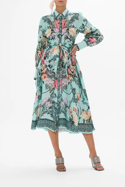 CAMILLA WAIST TIE SHIRT DRESS PETAL PROMISE LAND
