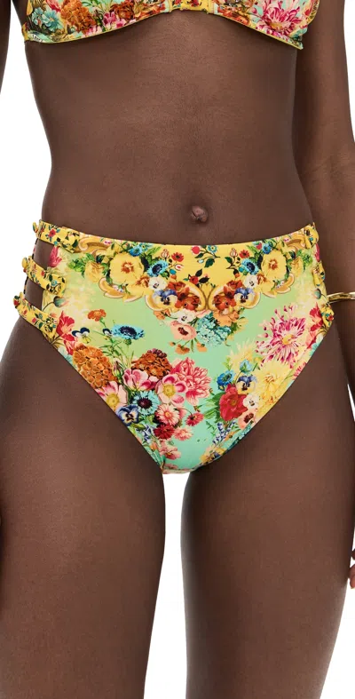 CAMILLA HIGH WAIST BOTTOMS WITH BUTTON DETAIL AROMATIC TIGER FLOWER