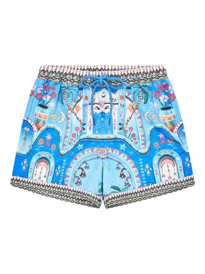 CAMILLA PRINTED DRAWSTRING SHORTS