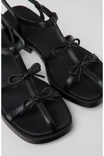 CAMPER DANA T-STRAP BOW SANDAL IN BLACK, WOMEN'S AT URBAN OUTFITTERS