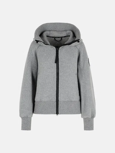 CANADA GOOSE GREY RECYCLED WOOL BLEND JACKET