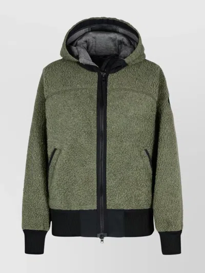 CANADA GOOSE WOOL BLEND FLEECE JACKET HOOD