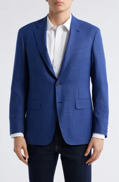 CANALI CANALI KEI TRIM FIT SOLID BLUE IMPECCABILE SUPER 130S WOOL SPORT COAT