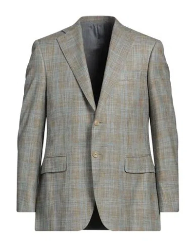 CANALI CANALI MAN BLAZER SAGE GREEN SIZE 46 SILK, COTTON, CASHMERE