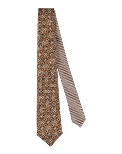 CANALI CANALI MAN TIES & BOW TIES KHAKI SIZE - SILK