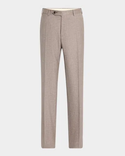 CANALI MEN'S MELANGE WOOL DRESS PANTS