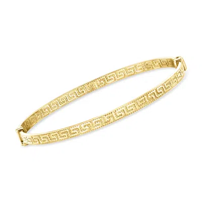 CANARIA FINE JEWELRY CANARIA ITALIAN 10KT YELLOW GOLD GREEK KEY BANGLE BRACELET