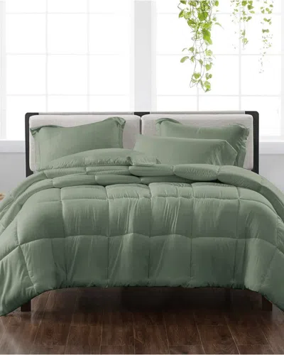 CANNON CANNON SOLID GREEN 3PC COMFORTER SET