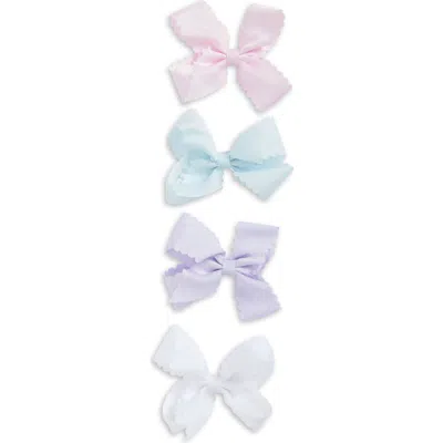 CAPELLI NEW YORK CAPELLI NEW YORK KIDS' ASSORTED 4-PACK SCALLOPED BOW CLIPS