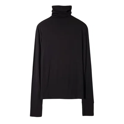 CAPSULE BY AGNE GILYTE WOMEN'S TURTLENECK PARIS STRETCHY JERSEY BLACK