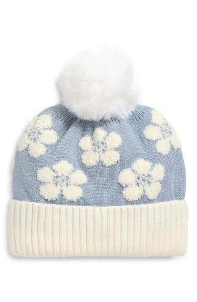 CARA CARA KIDS' FLOWER POMPOM BEANIE