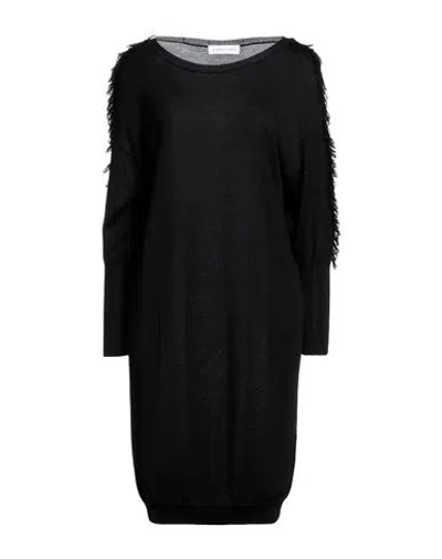 CARACTERE CARACTÈRE WOMAN MIDI DRESS BLACK SIZE XL ACRYLIC, VIRGIN WOOL