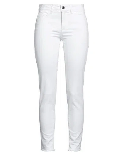 CARACTERE CARACTÈRE WOMAN PANTS WHITE SIZE 30 COTTON, ELASTANE