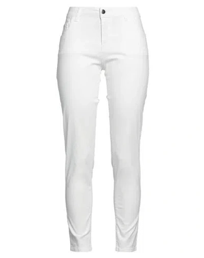 CARACTERE CARACTÈRE WOMAN PANTS WHITE SIZE 4 COTTON, ELASTANE, POLYESTER
