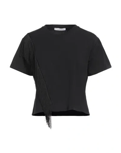 CARACTERE CARACTÈRE WOMAN T-SHIRT BLACK SIZE XL COTTON, POLYAMIDE, ELASTANE