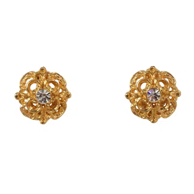 CARAMEL VINTAGE JEWELLERY WOMEN'S VINTAGE GOLD PLATED  JANET CLIP ON EARRINGS