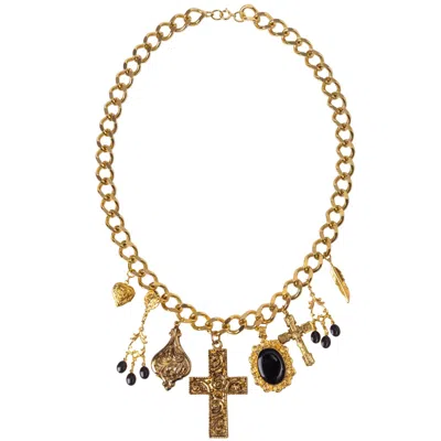 CARAMEL VINTAGE JEWELLERY WOMEN'S VINTAGE GOLD PLATED MARIA CHARM NECKLACE