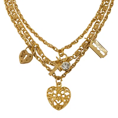 CARAMEL VINTAGE JEWELLERY WOMEN'S VINTAGE GOLD PLATED MIXED EMOTIONS LAYERED NECKLACE