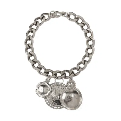 CARAMEL VINTAGE JEWELLERY WOMEN'S VINTAGE SILVER PLATED PENNY BRACELET