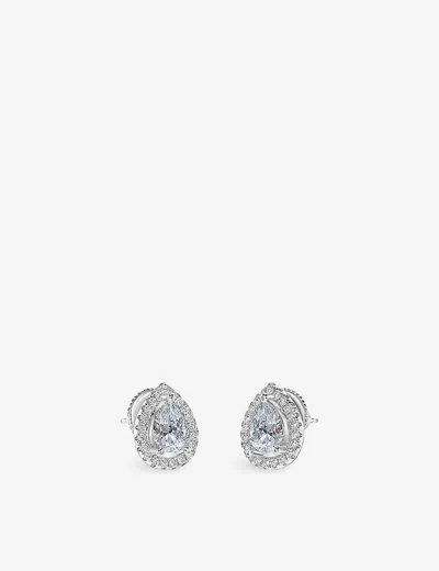 CARAT LONDON WOMENS EMILIE STERLING-SILVER AND CUBIC ZIRCONIA EARRINGS