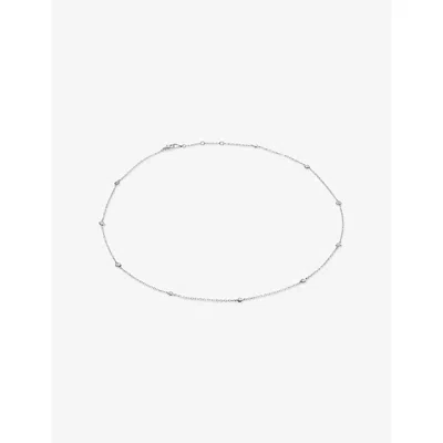 CARAT LONDON WOMENS PETRA STERLING-SILVER AND CUBIC ZIRCONIA NECKLACE