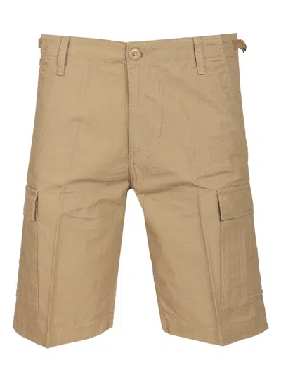 CARHARTT AVIATION SHORT COTTON COLUMBIA RIPSTOP TROUSERS BEIGE