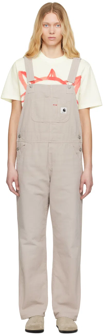 CARHARTT BEIGE BIB STRAIGHT OVERALLS